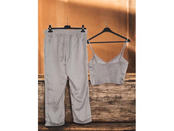 2 delige kleding set grijs L