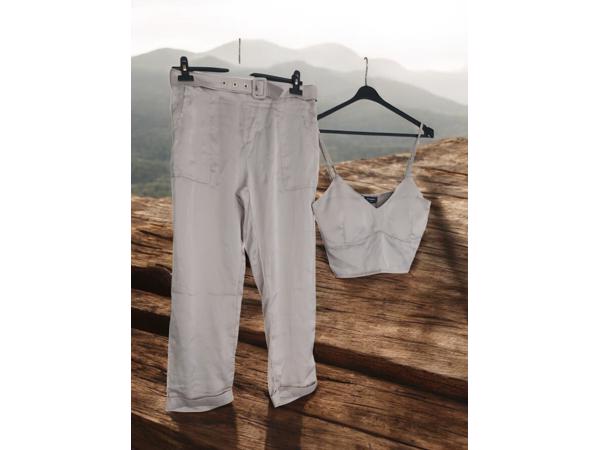 2 delige kleding set grijs L