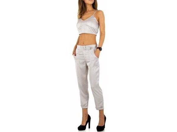 2 delige kleding set grijs L