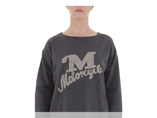 Sweat jurk motorcycle strass steentjes grijs XL/XXL