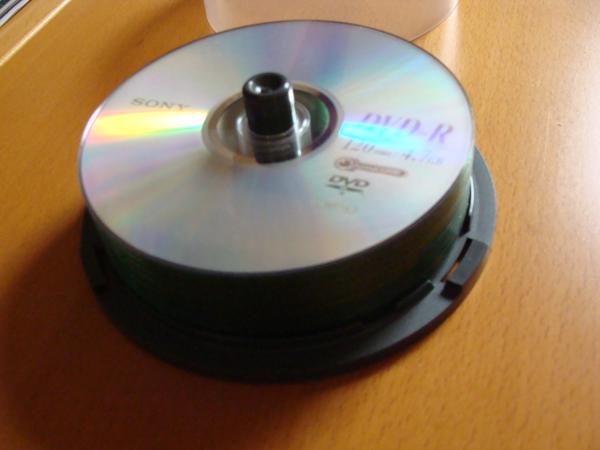 Spindel met beschrijfbare DVD-R