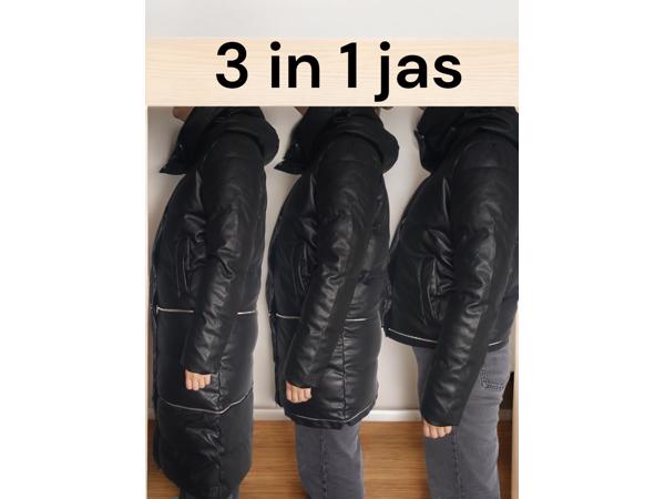 Noemi Kent 3 in 1 jas zwart kort middellang en lang XL