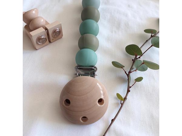 Speenkoord roosje mintgroen khaki