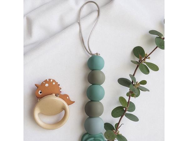 Speenkoord roosje mintgroen khaki