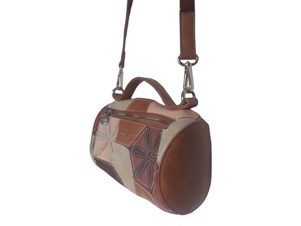 ronde schouder - hand tas bruin leer