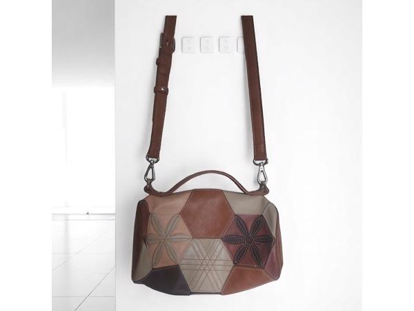 ronde schouder - hand tas bruin leer