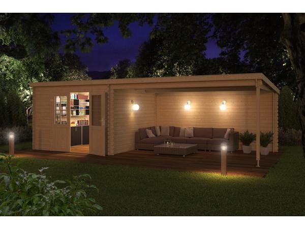 Blokhut met overkapping St. Louis 681x292 Onbehandeld vuren