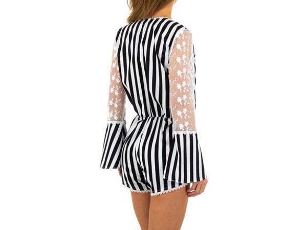 Playsuit gestreept met kanten mouwen M