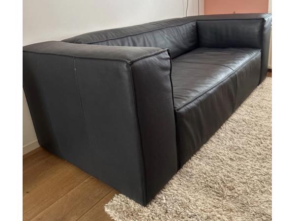 Zwart leren 2,5 zits bank