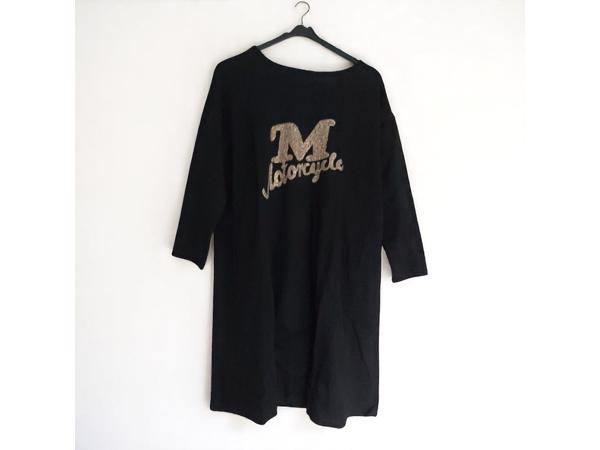 Sweat jurk motorcycle strass steentjes zwart XL/XXL