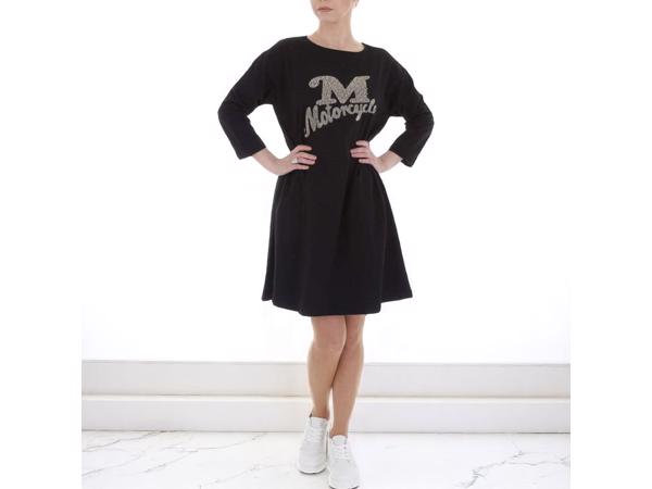 Sweat jurk motorcycle strass steentjes zwart XL/XXL