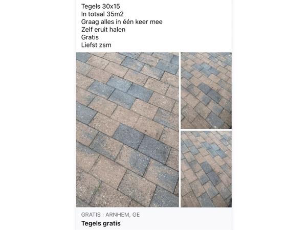 Tuintegels 30x15  35m2