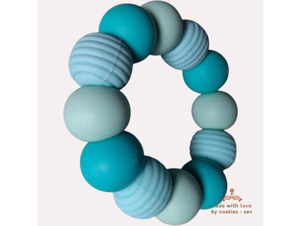 Noekies Handgemaakte Bijtring turqouise - Nieuw!