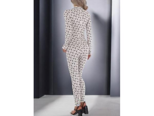 White icy - stretchy - Jumpsuit - cream - korte col L/40