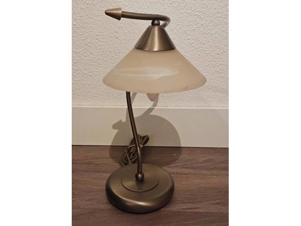 Vintage - Agostinelli albast tafellamp met messing voet '70