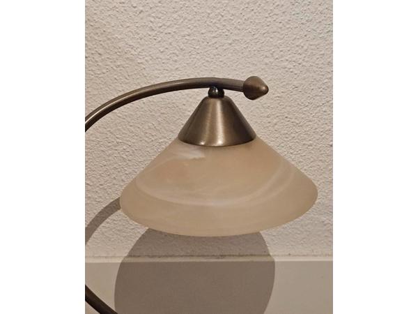 Vintage - Agostinelli albast tafellamp met messing voet '70