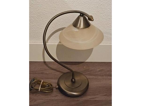 Vintage - Agostinelli albast tafellamp met messing voet '70