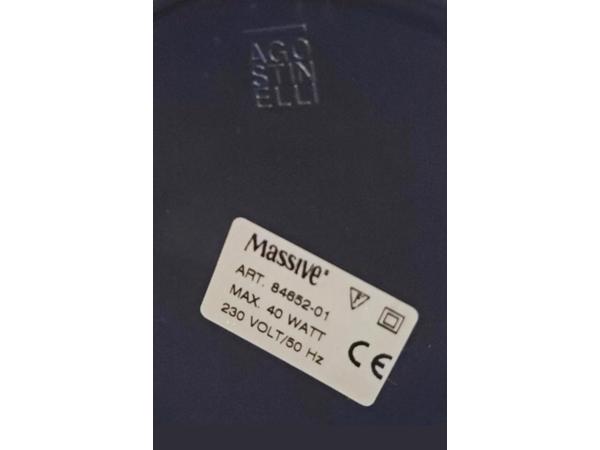 Vintage - Agostinelli albast tafellamp met messing voet '70