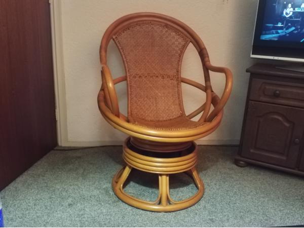 Luxe rotan draaistoel met vering + mooie stijlvolle -stoel