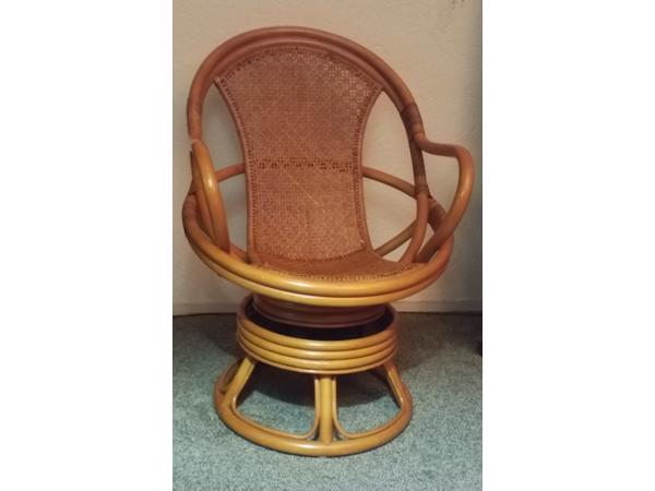 Luxe rotan draaistoel met vering + mooie stijlvolle -stoel