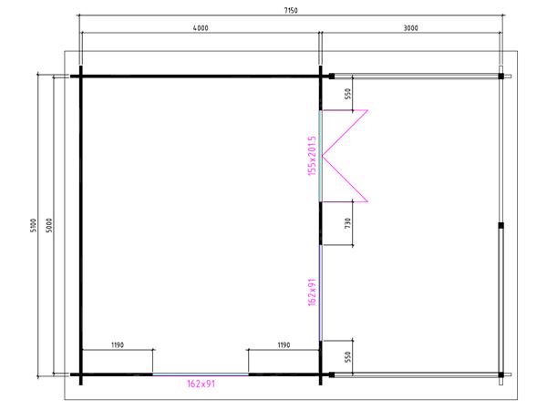 Nieuw luxe blokhut 5×4+3