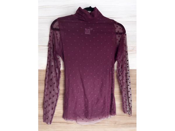 Colshirt top doorschijnend wijnrood S