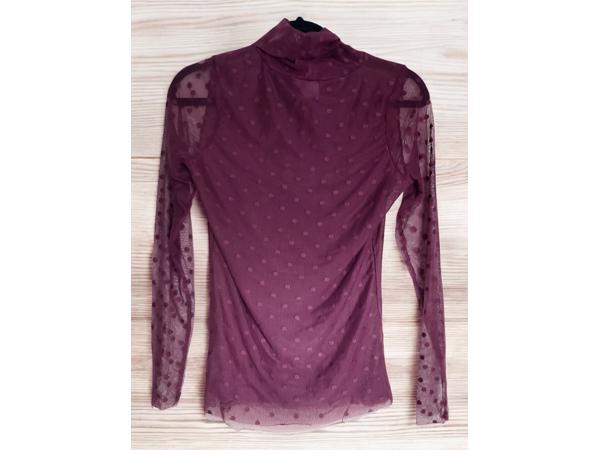 Colshirt top doorschijnend wijnrood S