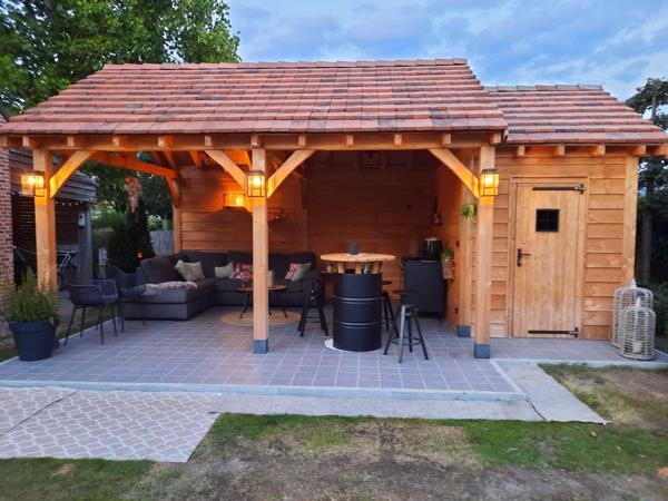 Maatwerk- Douglas houten bijgebouwen, tuinhuisjes