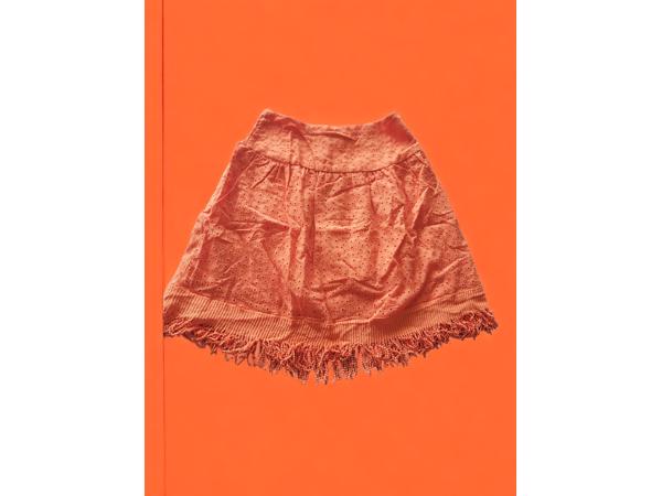 Drole de Copine rok gaatjes patroon oranje S/M