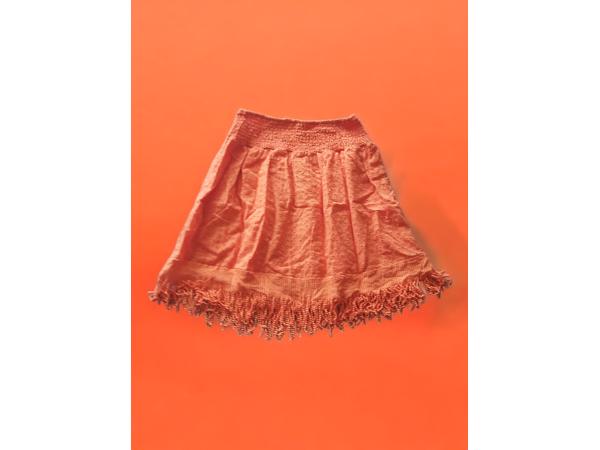 Drole de Copine rok gaatjes patroon oranje S/M