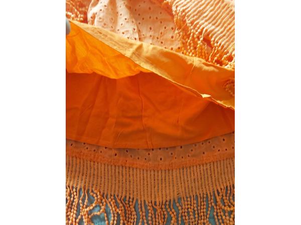 Drole de Copine rok gaatjes patroon oranje S/M