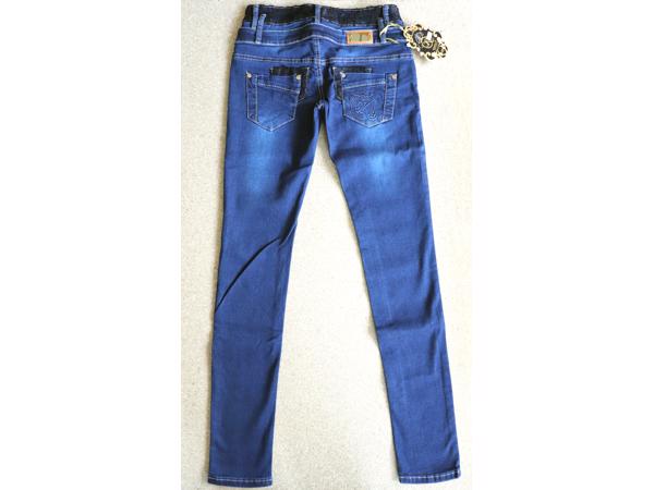 Skinny jeans met dubbele boord, donkerblauw maat 36  (nieuw)