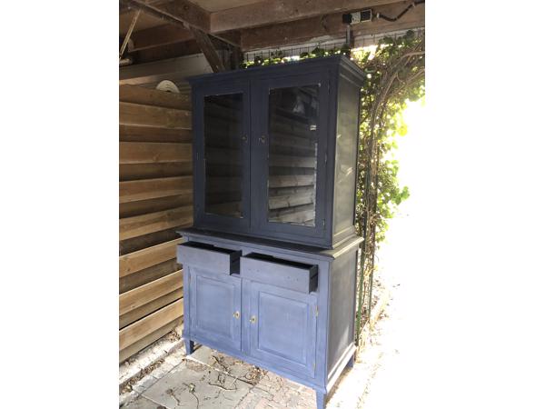 Vintage geverfde kast navy blue annie sloan