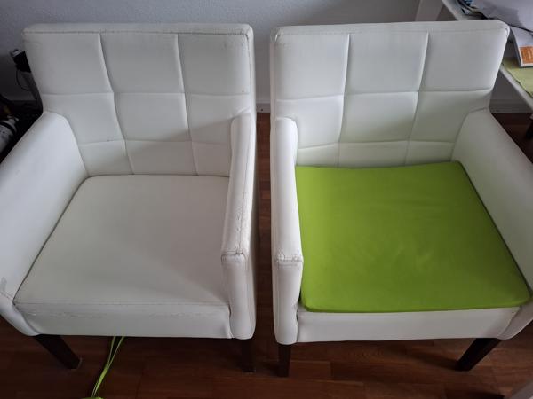 6 eetkamerstoelen (4 met kussen)