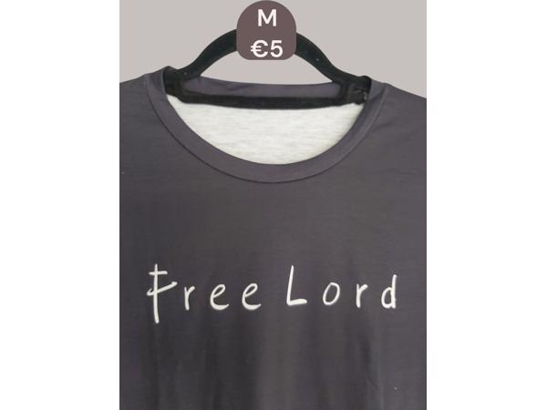 Heren t-Shirt Free Lord grijs M