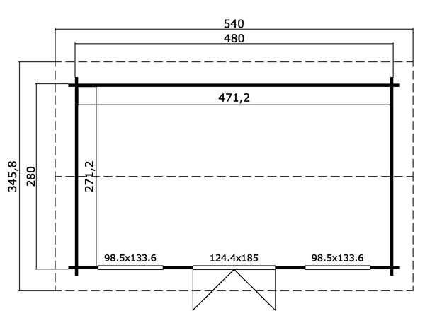 NIEUW Blokhut 44mm dik: Pembrokeshire 53