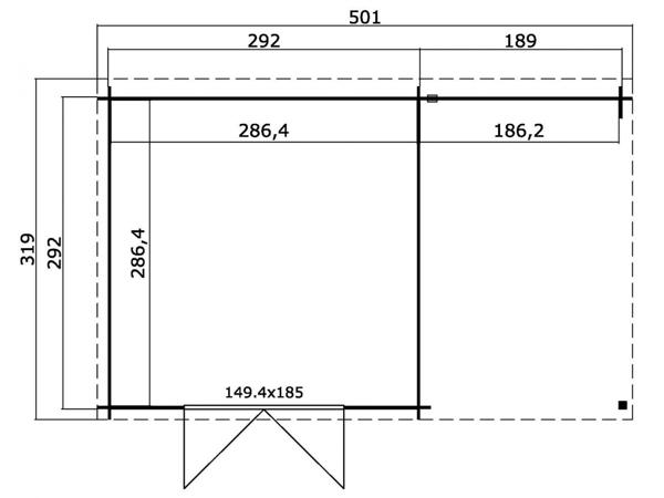 Tuinhuis-Blokhut Tampa: 481x292x211 cm