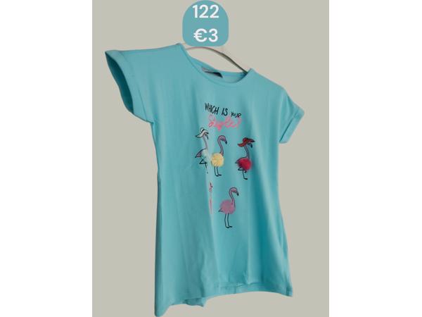 Glo-Story t-shirt flamingo's turquoise 122