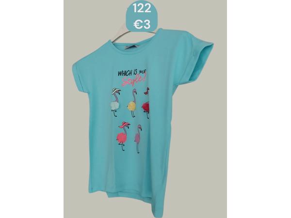 Glo-Story t-shirt flamingo's turquoise 122