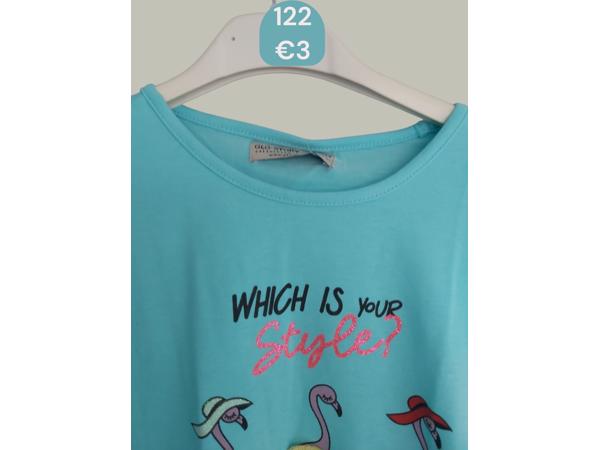 Glo-Story t-shirt flamingo's turquoise 122