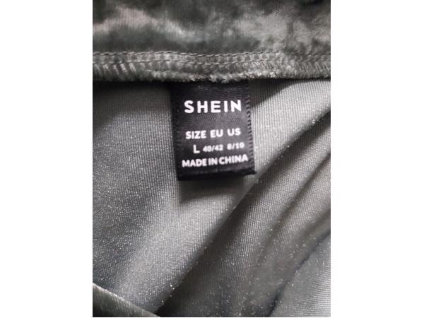 Shein velours mintgroen shirt L