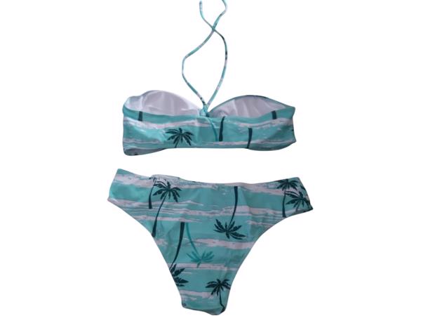 3 delige bikini palmbomen turquoise 2XL