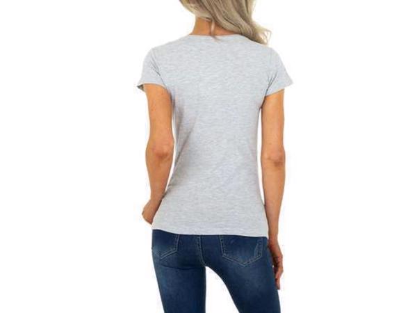 Glo-Story strak getailleerd t-shirt fashion tas hakken grijs