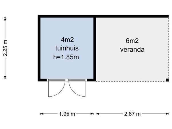 Tuinhuisje/schuurtje met veranda