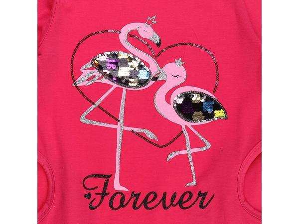 Seagull lang shirt flamingo's forever glitter 170/176