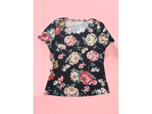 Stretchy T-shirt bloemenprint L