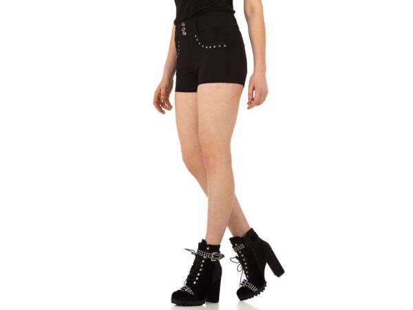Stretchy korte broek met studs zwart M