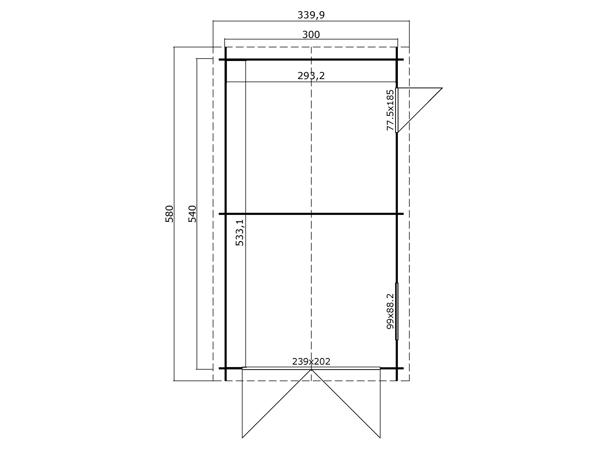 Garage Dillon 300x540 Onbehandeld vuren