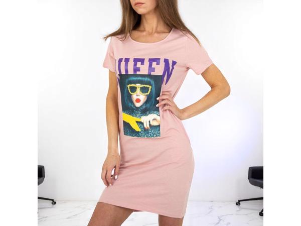 Shirt jurk Queen roze M