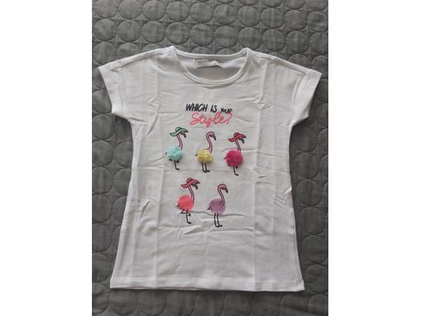 Glo-Story t-shirt flamingo's wit 104